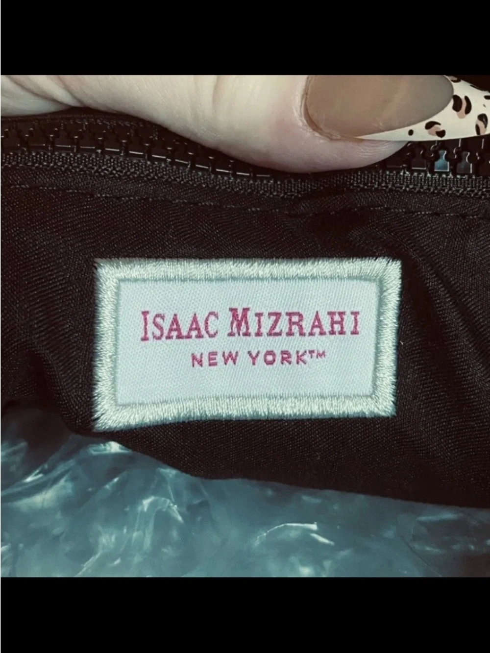 Isaac Mizrahi Black Bag Tote Purse Insulated Travel Boho Medium  Baby Diaper